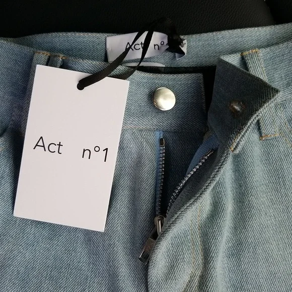 NWT Act n°1 denim jeans with skirt, made in Italy, size 6 - Picture 3 of 12